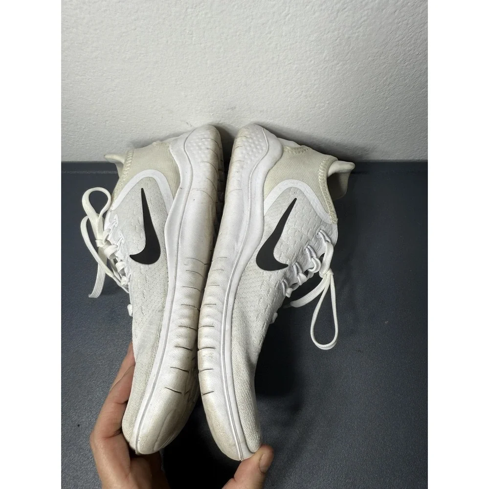 Nike Free RN 2018 Shoes‎ Mens Size 8 White Black Running Sneakers 942836-100